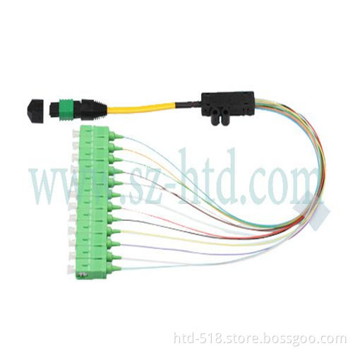 MPO (F) /APC-SC/APC 12 Core Ribbon Fiber Optic Patch Cord